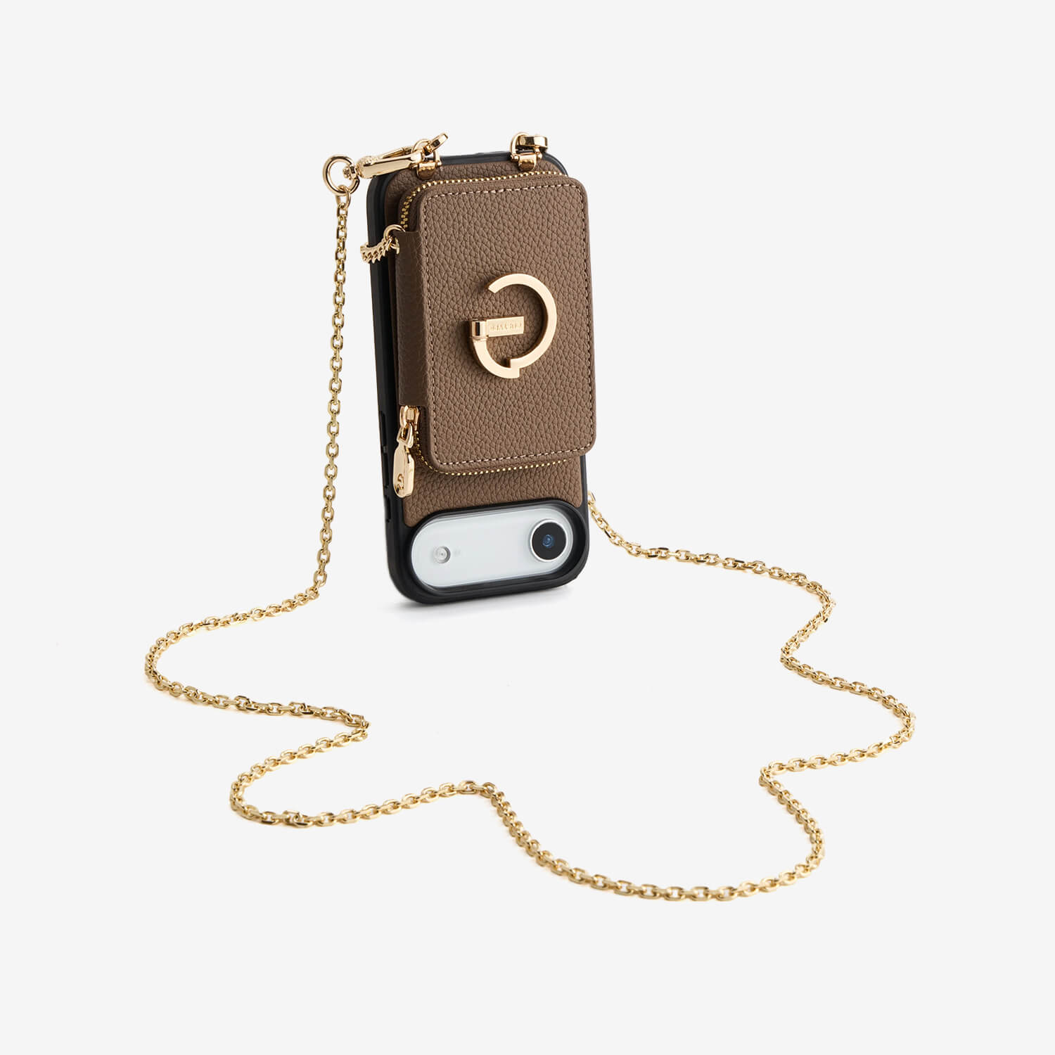 Delicate Metal Chain- iPhone Crossbody Case with Magnetic Card Holder