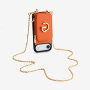 Delicate Metal Chain- iPhone Crossbody Case with Magnetic Card Holder
