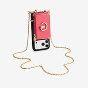 Delicate Metal Chain- iPhone Crossbody Case with Magnetic Card Holder