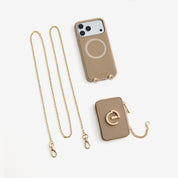 Delicate Metal Chain- iPhone Crossbody Case with Magnetic Card Holder