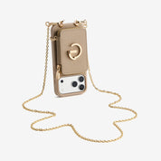Delicate Metal Chain- iPhone Crossbody Case with Magnetic Card Holder