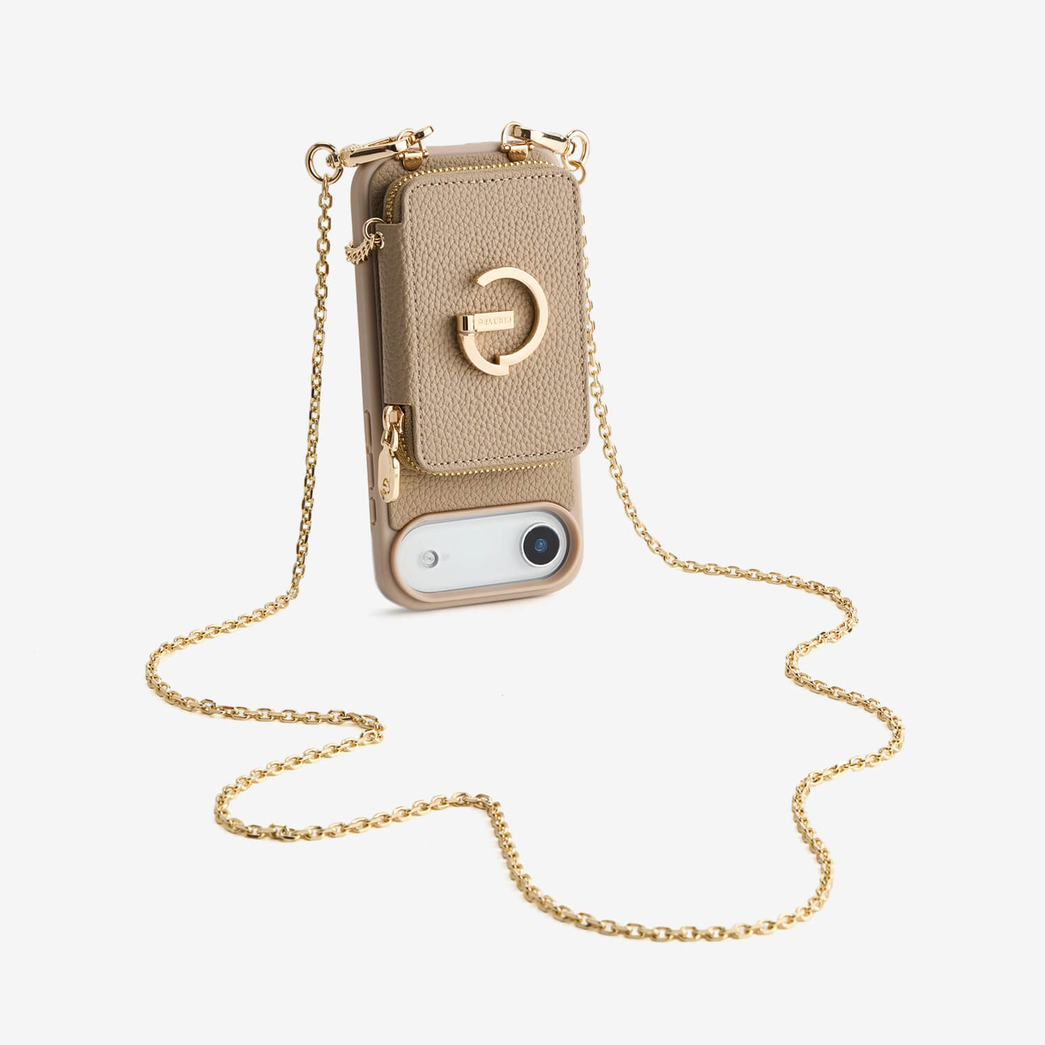 Delicate Metal Chain- iPhone Crossbody Case with Magnetic Card Holder