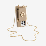Delicate Metal Chain- iPhone Crossbody Case with Magnetic Card Holder