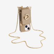 Delicate Metal Chain- iPhone Crossbody Case with Magnetic Card Holder