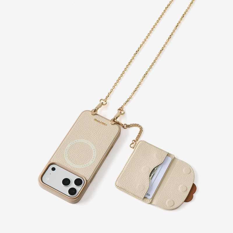 Delicate Metal Chain- Slim Wallet Phone Case with Crossbody Chain