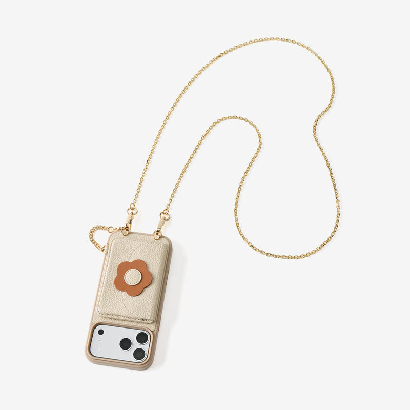 Delicate Metal Chain- Slim Wallet Phone Case with Crossbody Chain