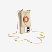 Delicate Metal Chain- Slim Wallet Phone Case with Crossbody Chain