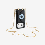 Delicate Metal Chain- Slim Wallet Phone Case with Crossbody Chain