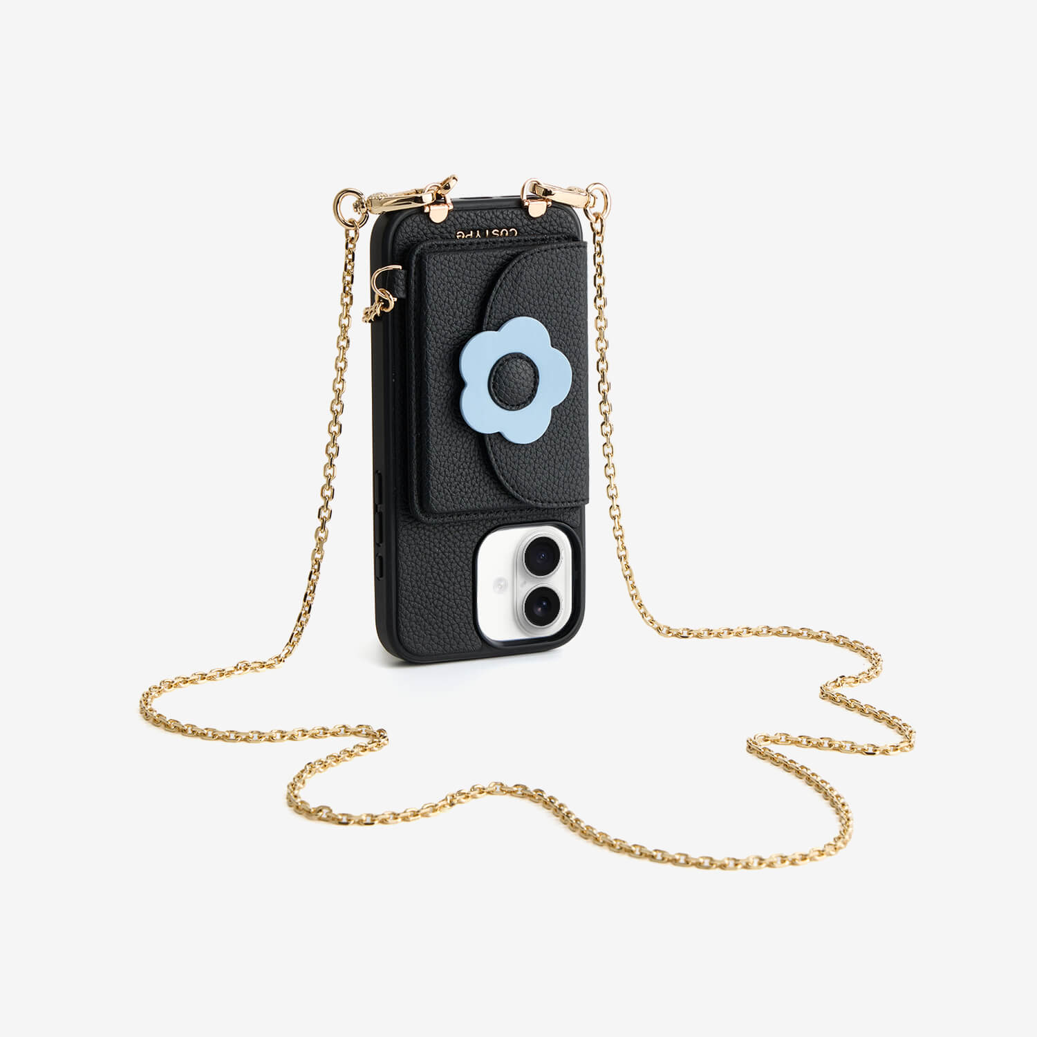 Delicate Metal Chain- Slim Wallet Phone Case with Crossbody Chain