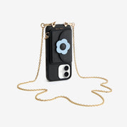 Delicate Metal Chain- Slim Wallet Phone Case with Crossbody Chain