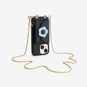 Delicate Metal Chain- Slim Wallet Phone Case with Crossbody Chain
