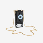 Delicate Metal Chain- Slim Wallet Phone Case with Crossbody Chain