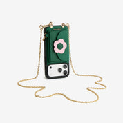 Delicate Metal Chain- Slim Wallet Phone Case with Crossbody Chain