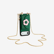 Delicate Metal Chain- Slim Wallet Phone Case with Crossbody Chain