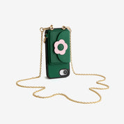 Delicate Metal Chain- Slim Wallet Phone Case with Crossbody Chain