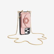 Delicate Metal Chain- Slim Wallet Phone Case with Crossbody Chain
