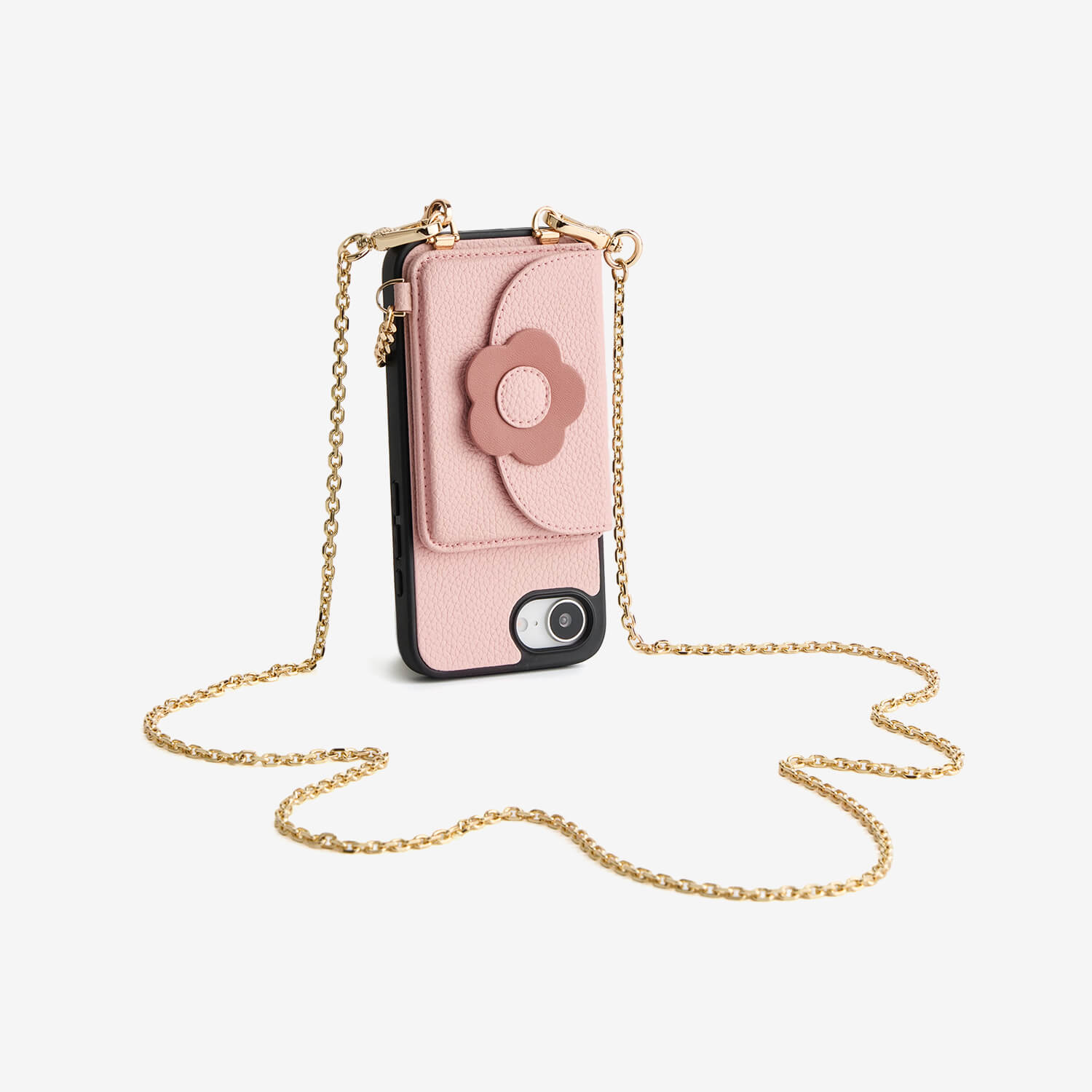 Delicate Metal Chain- Slim Wallet Phone Case with Crossbody Chain