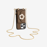 Delicate Metal Chain- Slim Wallet Phone Case with Crossbody Chain