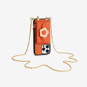 Delicate Metal Chain- Slim Wallet Phone Case with Crossbody Chain