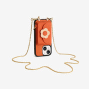 Delicate Metal Chain- Slim Wallet Phone Case with Crossbody Chain