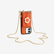 Delicate Metal Chain- Slim Wallet Phone Case with Crossbody Chain