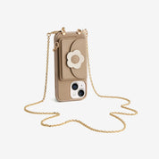 Delicate Metal Chain- Slim Wallet Phone Case with Crossbody Chain