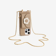 Delicate Metal Chain- Slim Wallet Phone Case with Crossbody Chain