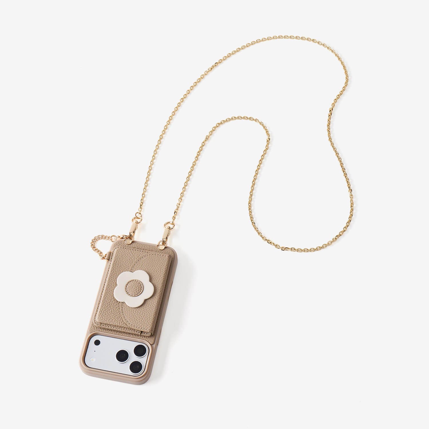 Delicate Metal Chain- Slim Wallet Phone Case with Crossbody Chain