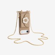 Delicate Metal Chain- Slim Wallet Phone Case with Crossbody Chain