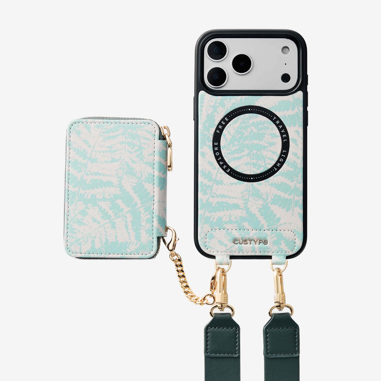 Jasmine- Nature Theme Designer iPhone Crossbody Case with Card Holder