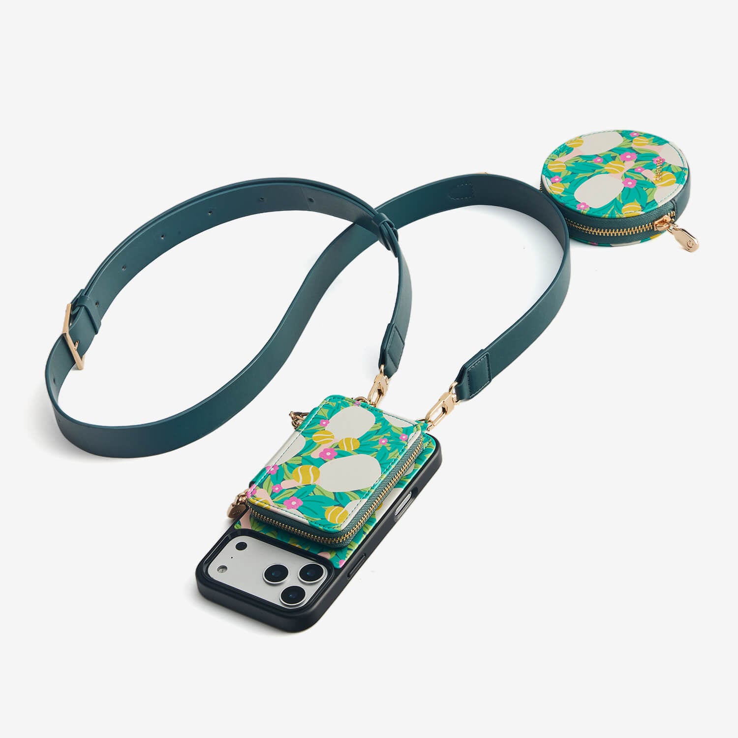 Jasmine- Nature Theme Designer iPhone Crossbody Case with Card Holder