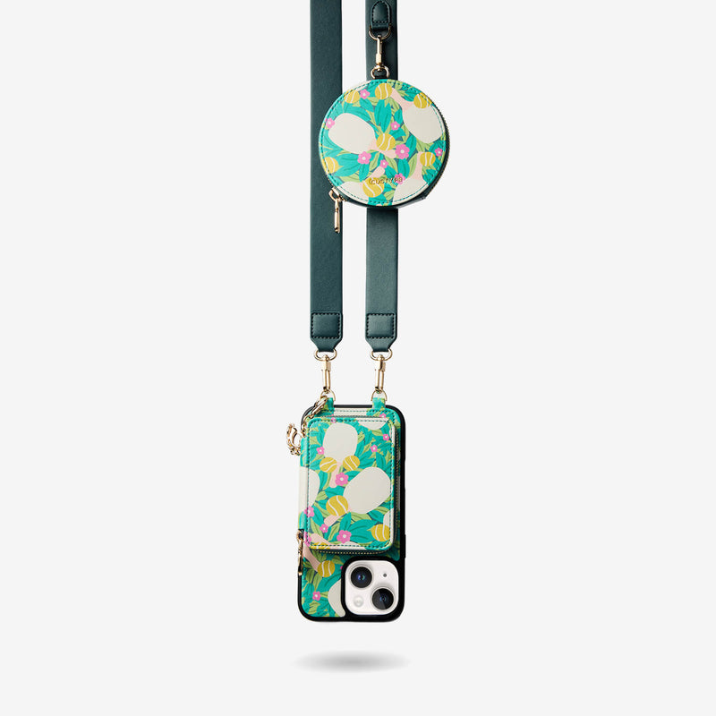 ジャスミン - 自然テーマデザイナー iPhone クロスボディケース カードホルダー付き - iPhone 14