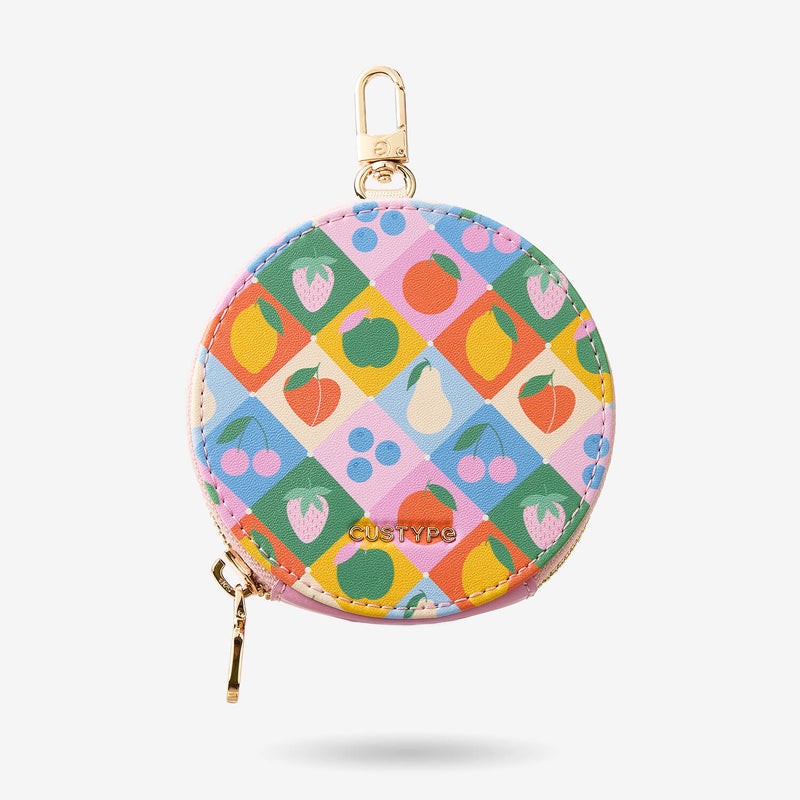 round pouch with zipper