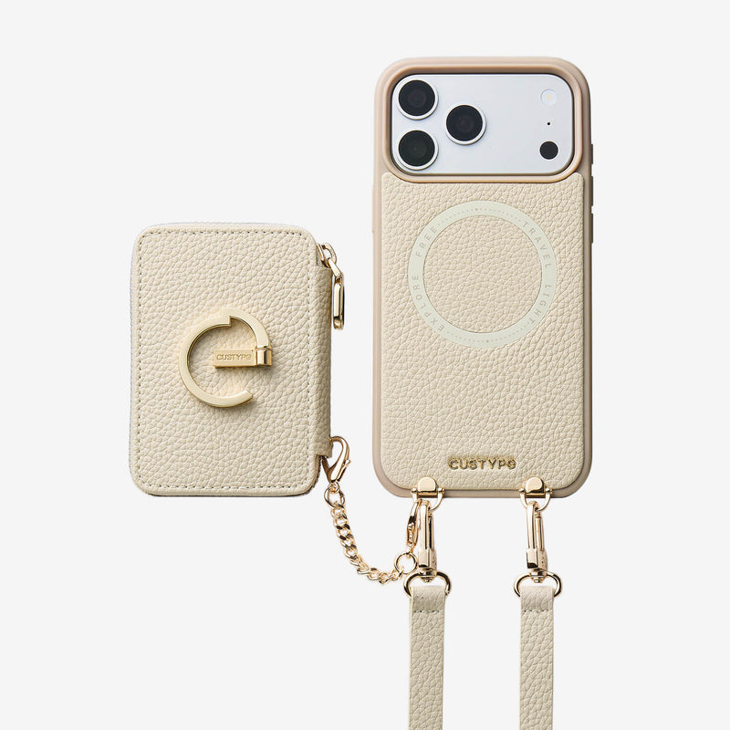 オリジナルデザインセット - 旅行用取り外し可能なMagsafeクロスボディウォレット電話ケースセット