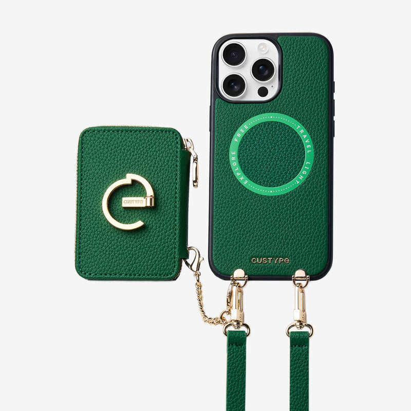 オリジナルデザインセット - 旅行に最適な取り外し可能なMagSafe対応クロスボディウォレットスマホケースセット - iPhone 12 Pro