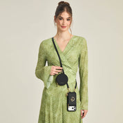 Original Design Set- Detachable Wireless Charging Crossbody Wallet Phone Case Round Pouch Set