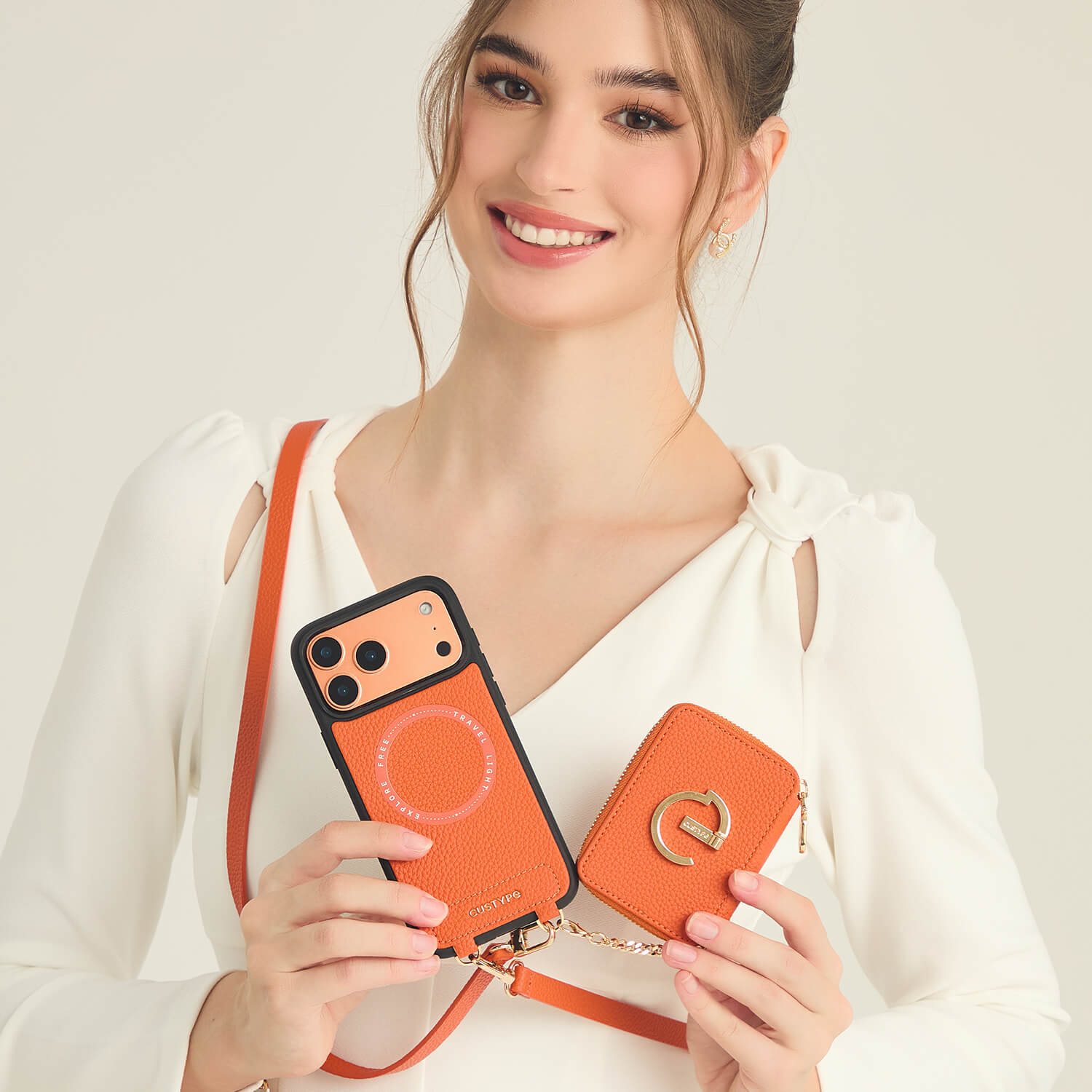 Original Design Set- Detachable Wallet Case with Strap for iPhone