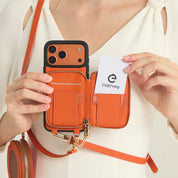 Original Design Set- Detachable Wireless Charging Crossbody Wallet Phone Case Round Pouch Set