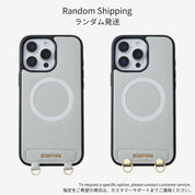 オリジナルデザインセット - 取り外し可能なワイヤレス充電クロスボディウォレット電話ケースラウンドポーチセット