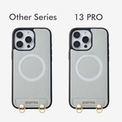 オリジナルデザインセット - 取り外し可能なワイヤレス充電クロスボディウォレット電話ケースラウンドポーチセット