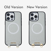 オリジナルデザインセット - 取り外し可能なワイヤレス充電クロスボディウォレット電話ケースラウンドポーチセット