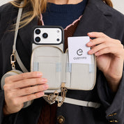 オリジナルデザインセット - 取り外し可能なワイヤレス充電クロスボディウォレット電話ケースラウンドポーチセット