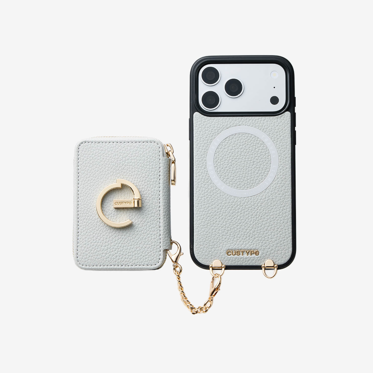 モランディ グレースキット - ストラップ＆スタンド付き取り外し可能なウォレットフォンケース