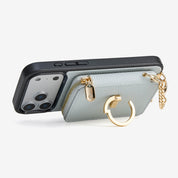 オリジナルデザインセット - 取り外し可能なワイヤレス充電クロスボディウォレット電話ケースラウンドポーチセット