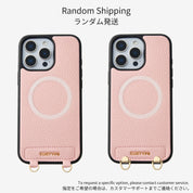 オリジナルデザインセット - 取り外し可能なワイヤレス充電クロスボディウォレット電話ケースラウンドポーチセット