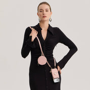 オリジナルデザインセット - 取り外し可能なワイヤレス充電クロスボディウォレット電話ケースラウンドポーチセット