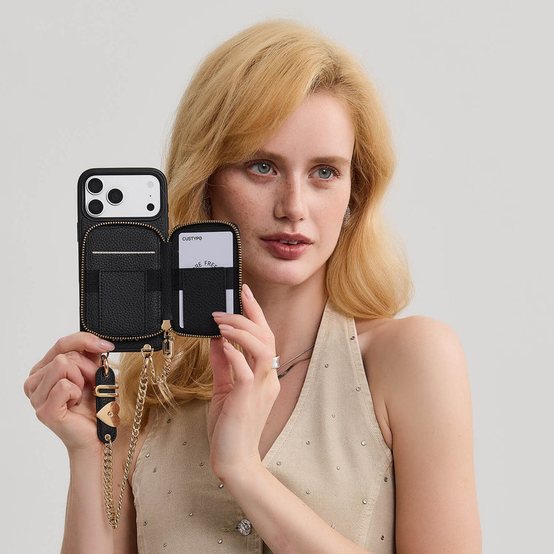 Personalised Style Kit- Detachable Wallet Phone Case with Wrist Strap & Grip-Mobile Phone Cases-Custype