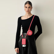 Original Design Set- Detachable Wireless Charging Crossbody Square Stand Wallet Phone Case Round Pouch Set-Mobile Phone Cases-DETACHABLE WALLET & ROUND POUCH