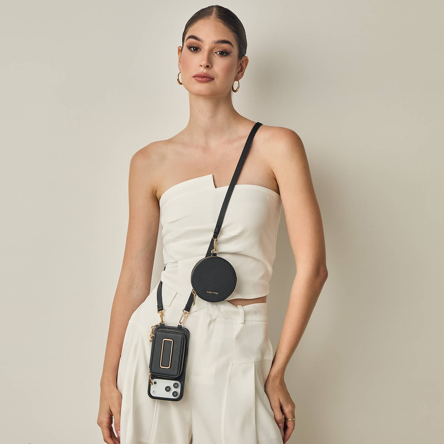 Original Design Set- Detachable Wireless Charging Crossbody Square Stand Wallet Phone Case Round Pouch Set-Mobile Phone Cases-DETACHABLE WALLET & ROUND POUCH