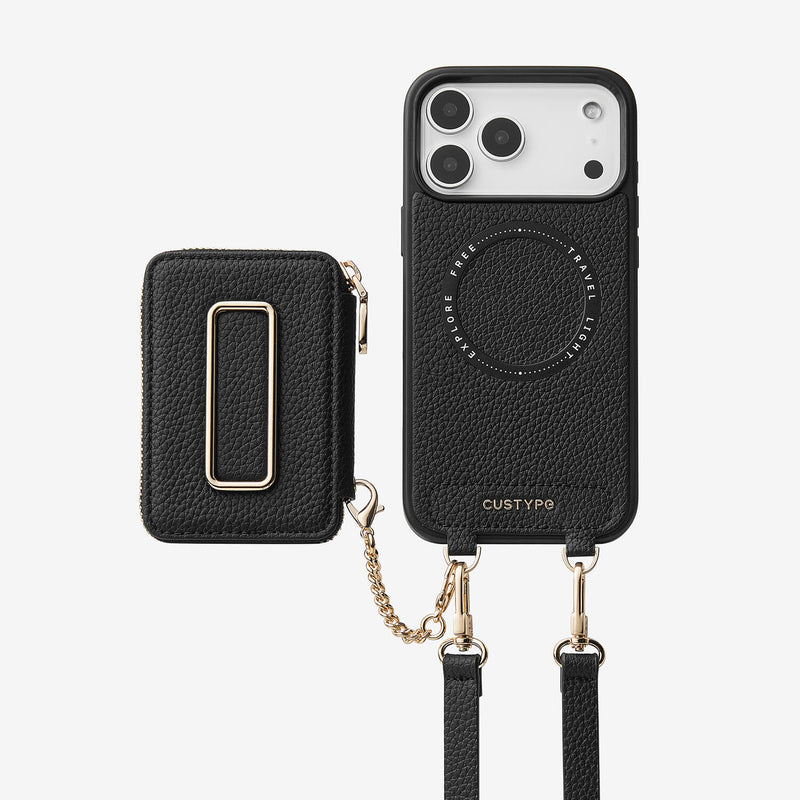 iPhone 17 Air Crossbody Case with Card Holder & Phone Stand - Custype, Black / iPhone 17 Air iPhone 17 Air Crossbody Case with Card Holder & Phone Stand - Custype, Black / iPhone 17 Air